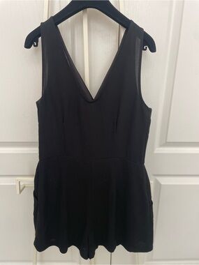 Black V-Neck Romper Jumpsuit